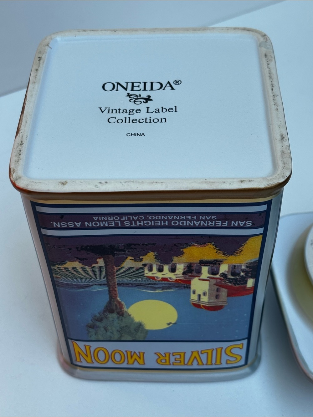 Oneida vintage label collection ceramic Silver Moon kitchen canister - Picture 6 of 8